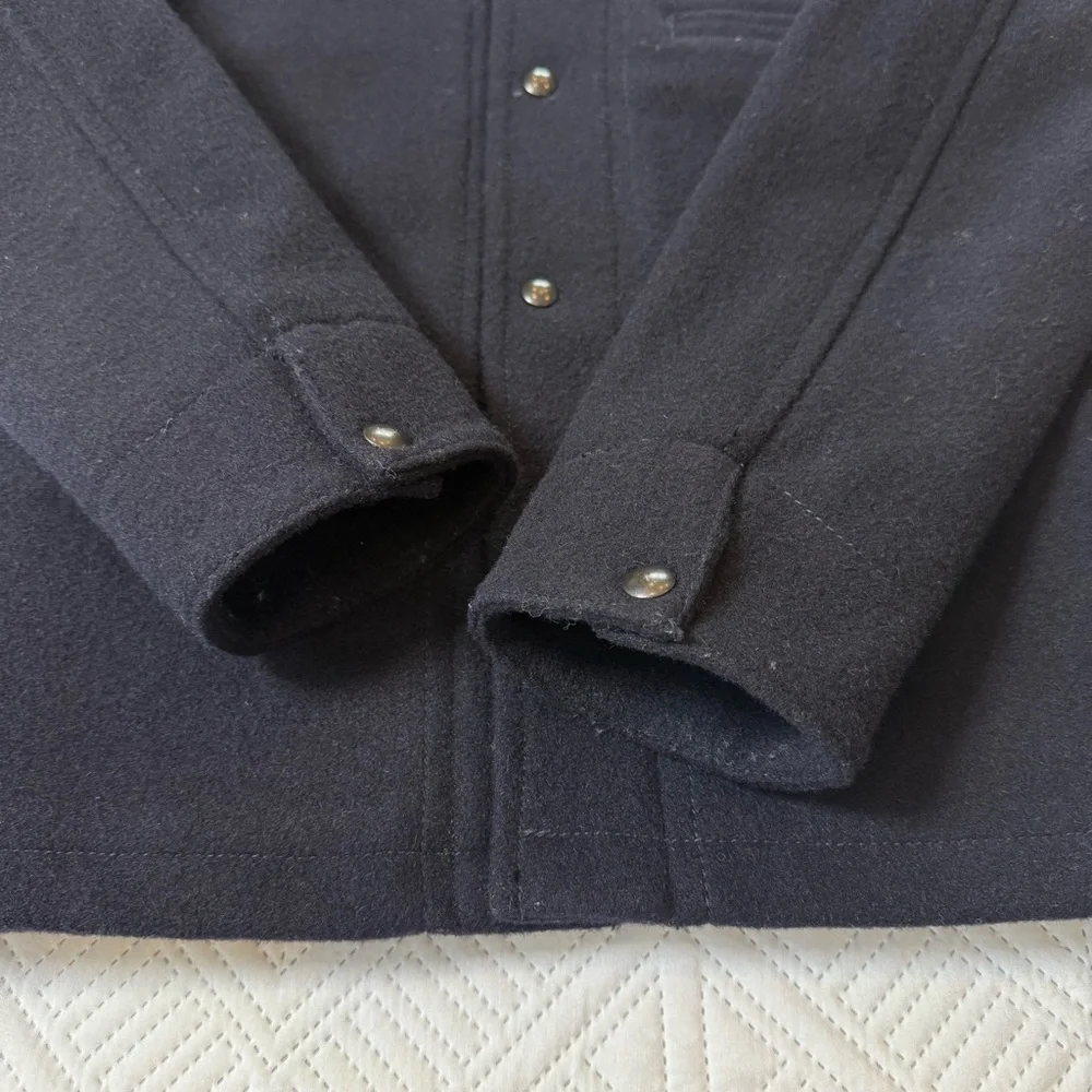 J. Crew Wool Sherpa Lined Skiff Jacket Size S Navy
